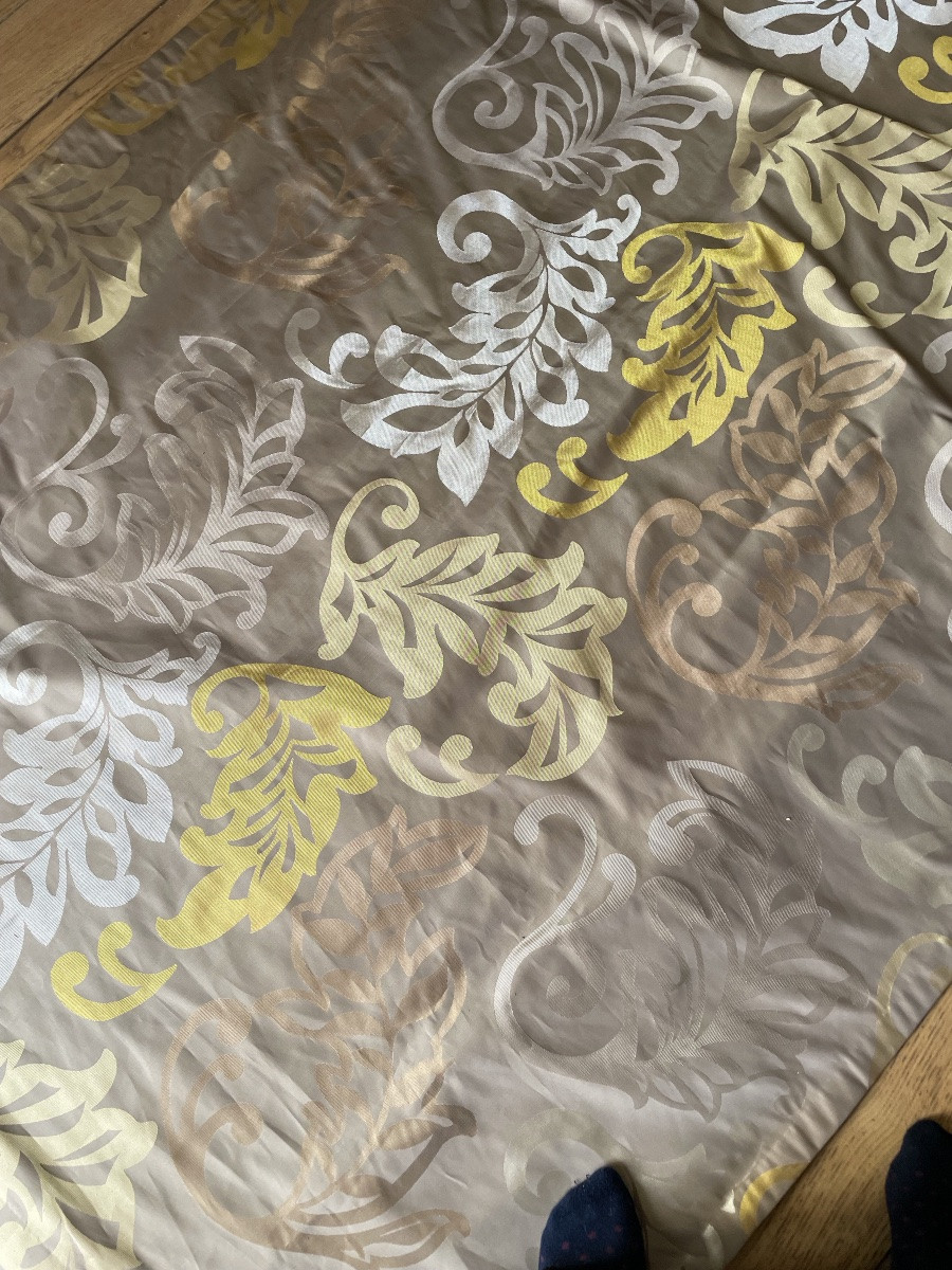 The Pair Of Double Curtains Leaves Gold 3 Patinas And Silver-photo-4