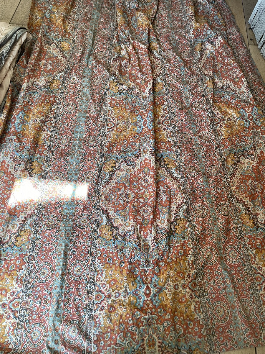 Pair Of Large Double Paisley Curtains (275 X 280) (2 Pairs)-photo-2