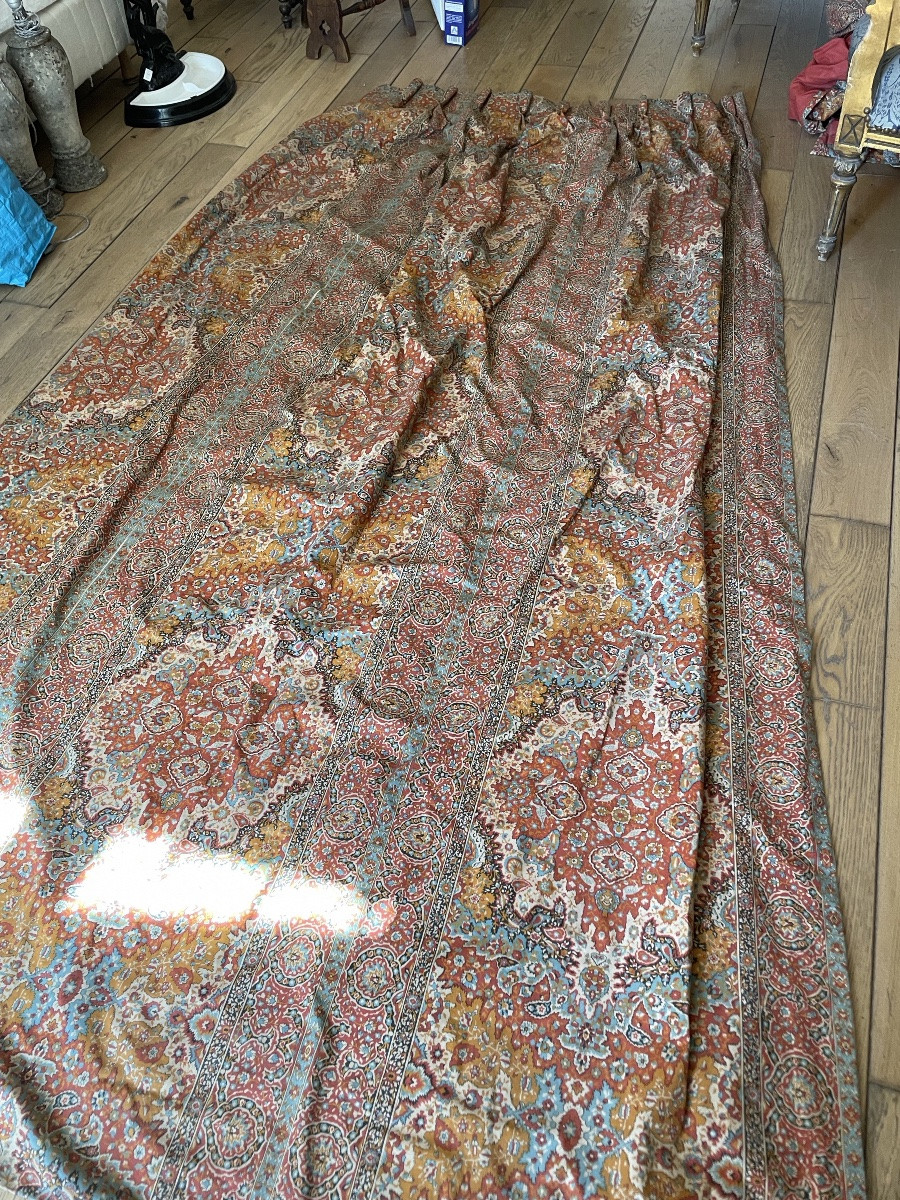 Pair Of Large Double Paisley Curtains (275 X 280) (2 Pairs)-photo-1