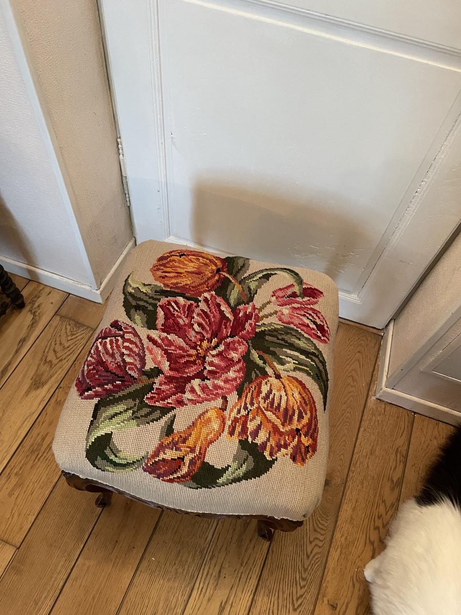 The Stool Covered In Tapestry Stitch-photo-1