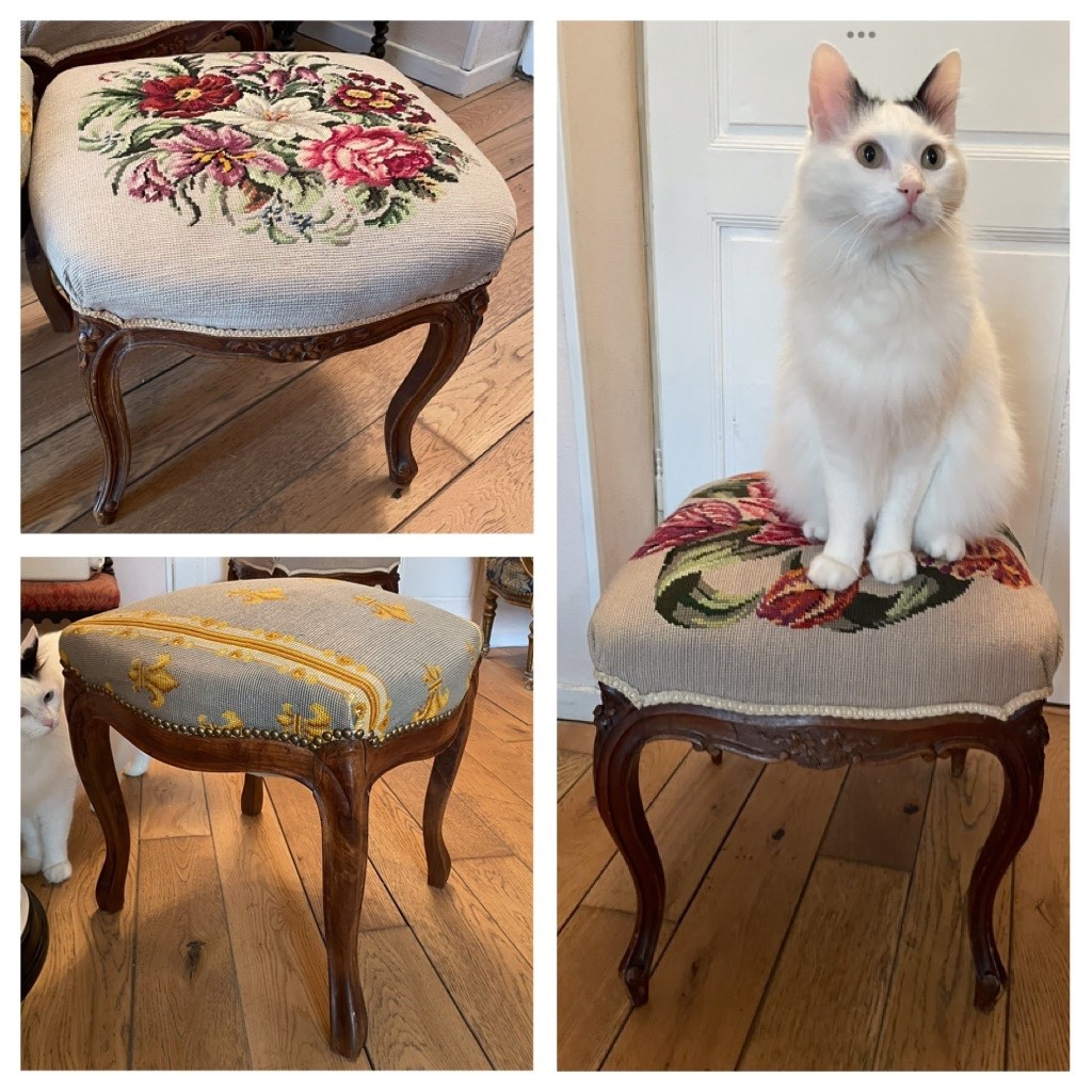 The Stool Covered In Tapestry Stitch-photo-7