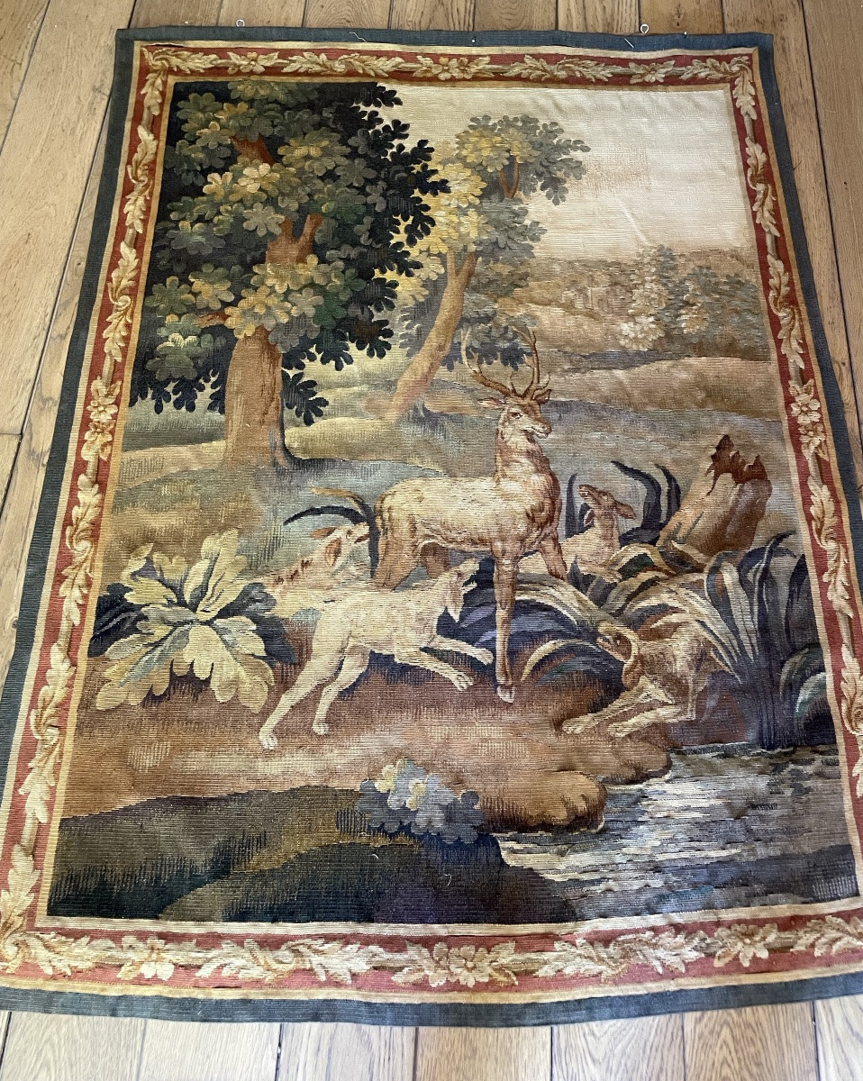 Tapisserie d’Aubusson sur le thème de la Chasse -photo-2