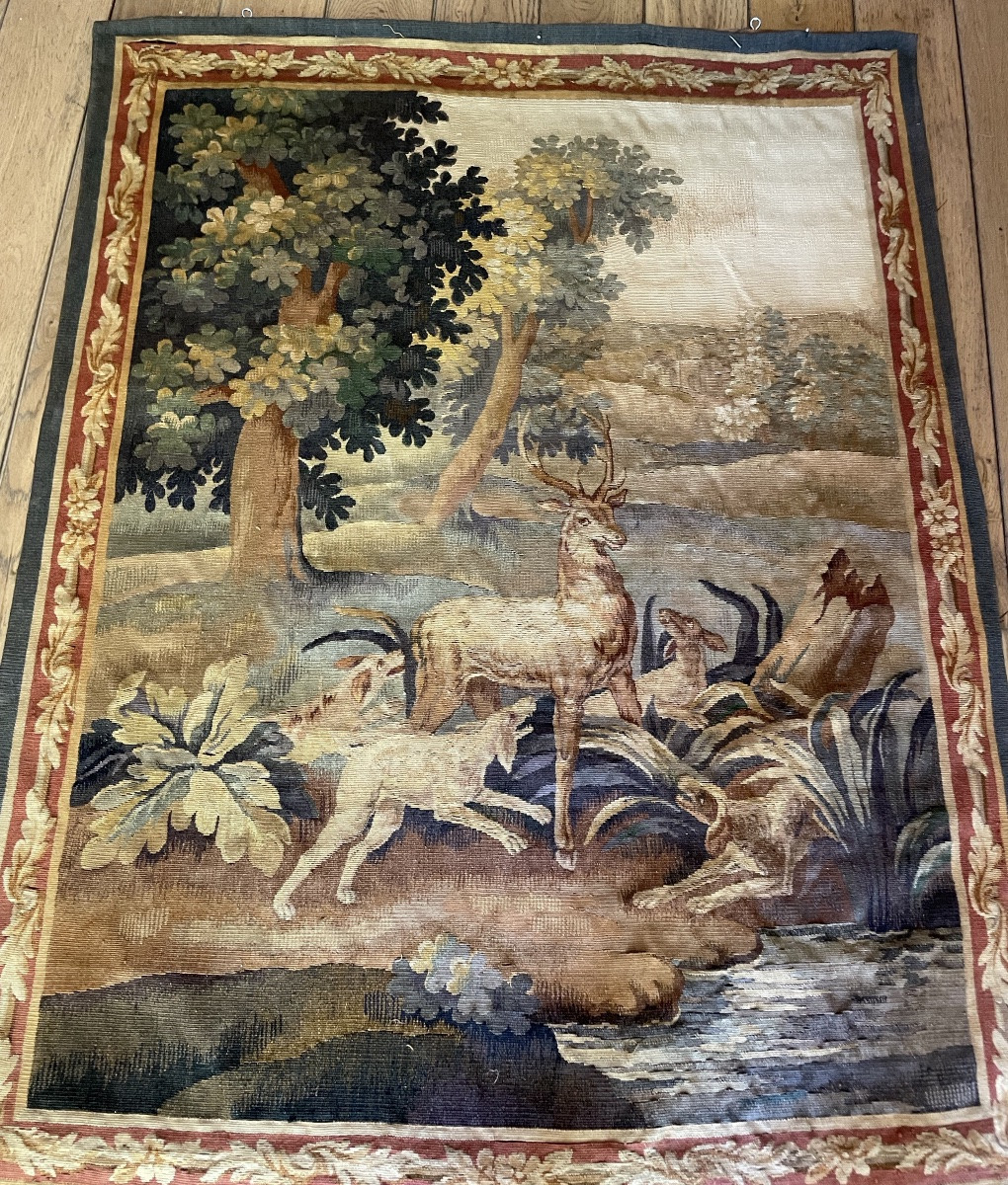 Tapisserie d’Aubusson sur le thème de la Chasse -photo-3