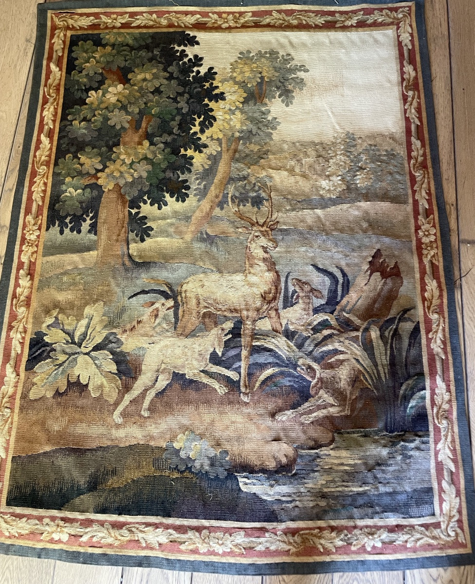 Tapisserie d’Aubusson sur le thème de la Chasse -photo-4