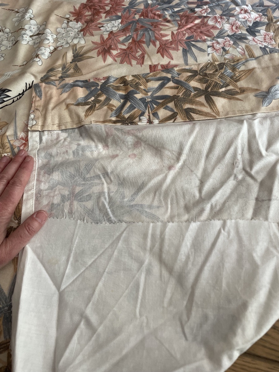 Pair Of Japanese Curtains With Cranes In Flight-photo-3