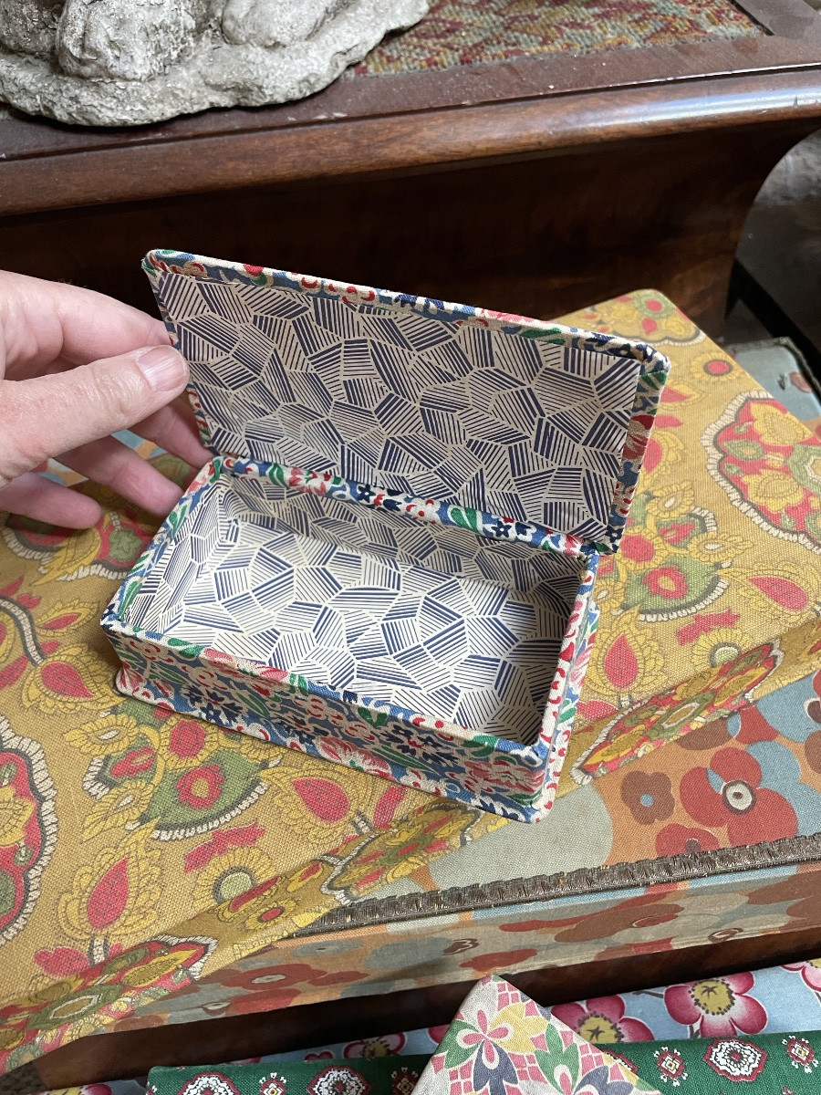 Set Of Antique Fabric Boxes-photo-3