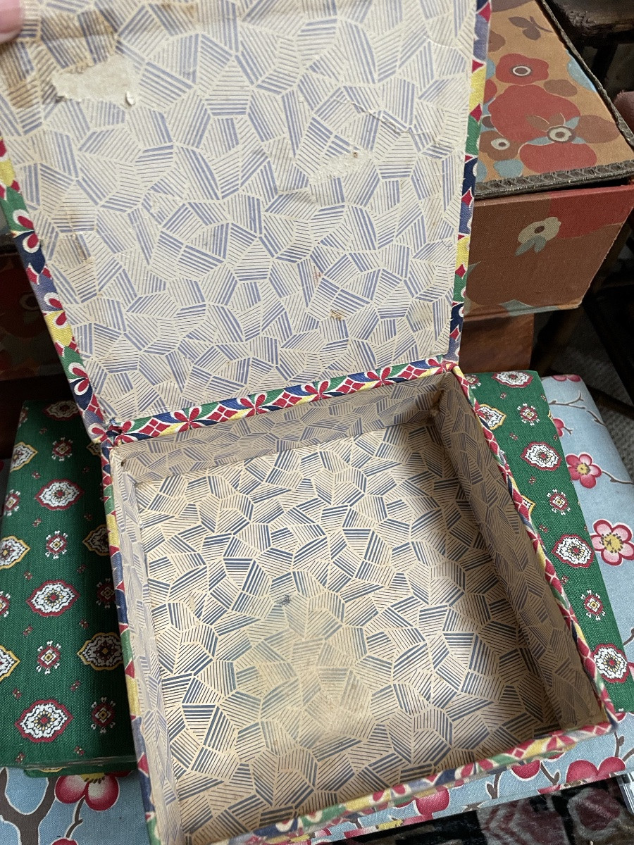 Set Of Antique Fabric Boxes-photo-7