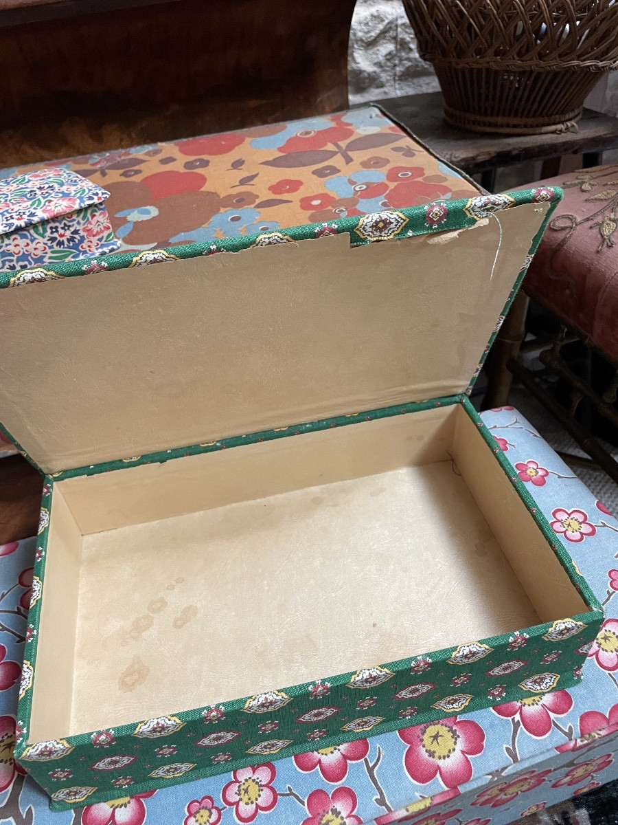 Set Of Antique Fabric Boxes-photo-8