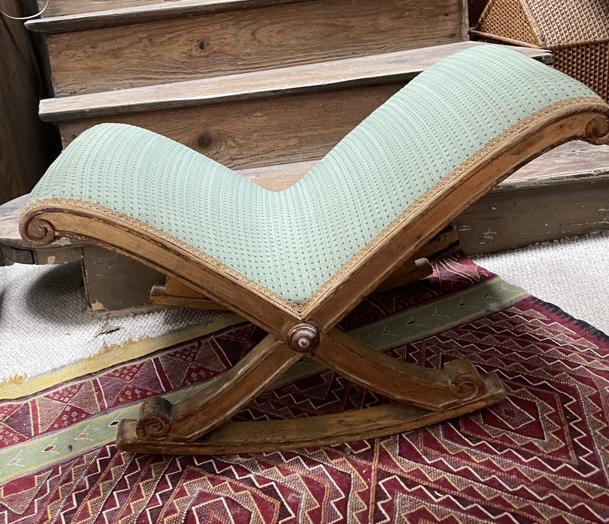 Gilded Wood Foot Stool-photo-2