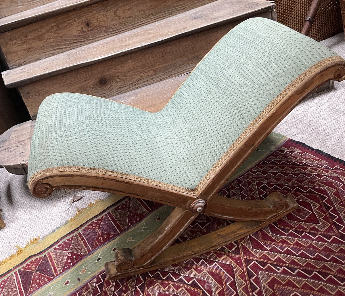 Gilded Wood Foot Stool-photo-4