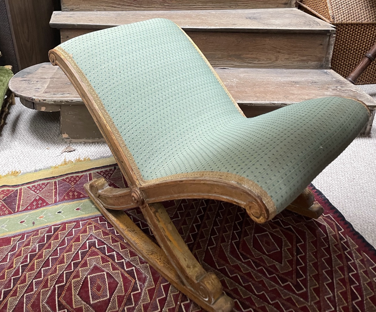 Gilded Wood Foot Stool-photo-8