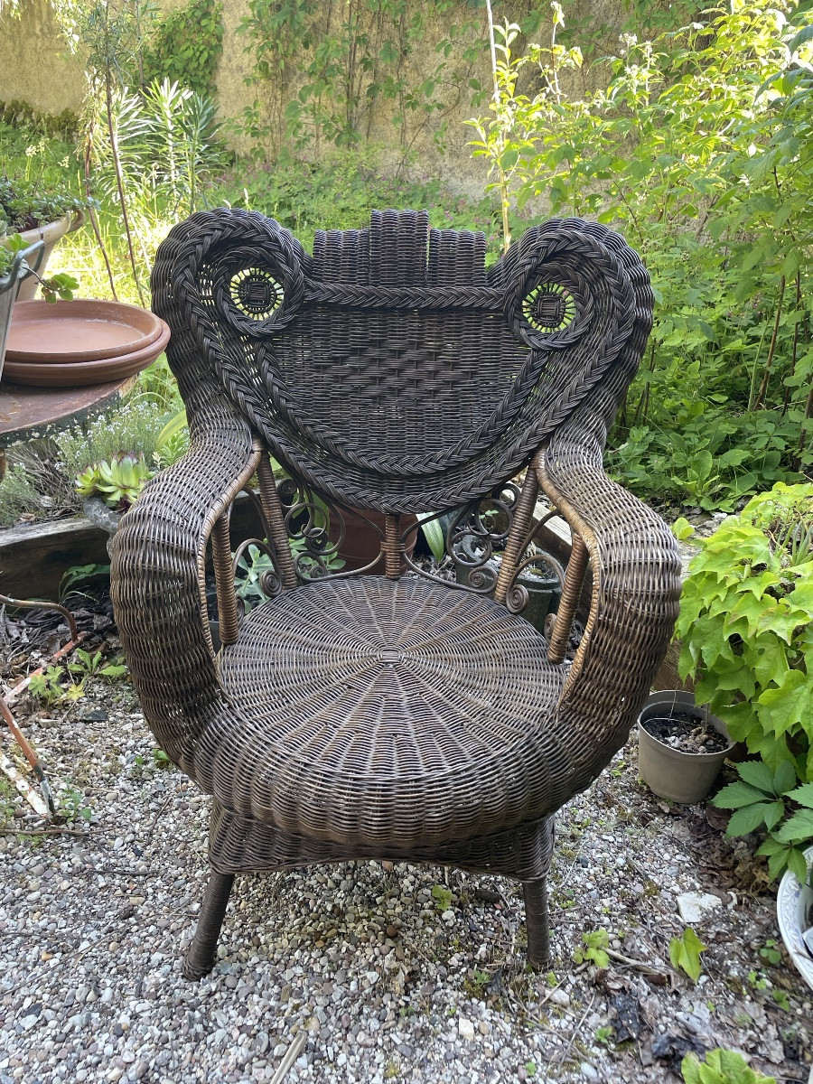 Dlg Woven Wicker Armchair By Perret Vibert-photo-2