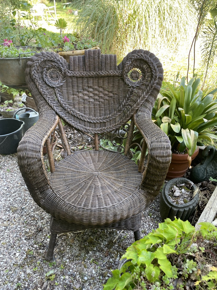 Dlg Woven Wicker Armchair By Perret Vibert-photo-4