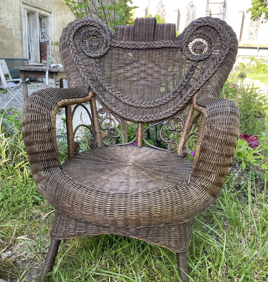 Dlg Woven Wicker Armchair By Perret Vibert-photo-4