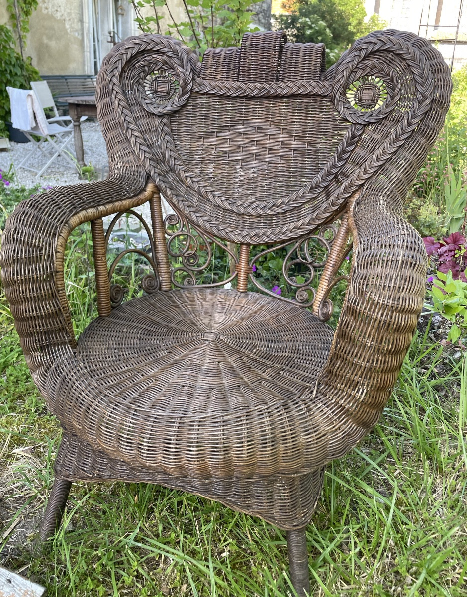 Dlg Woven Wicker Armchair By Perret Vibert