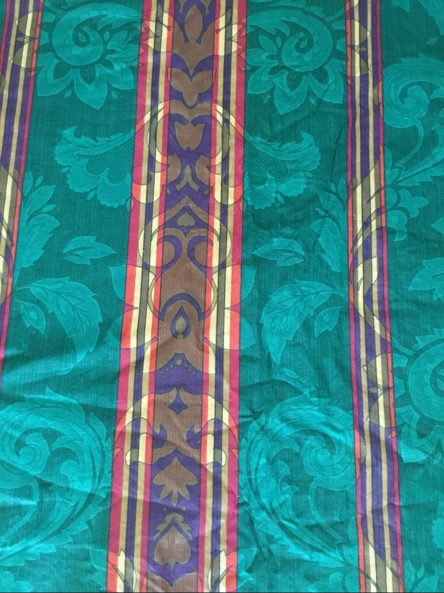 The Pair Of Curtains With Green Background