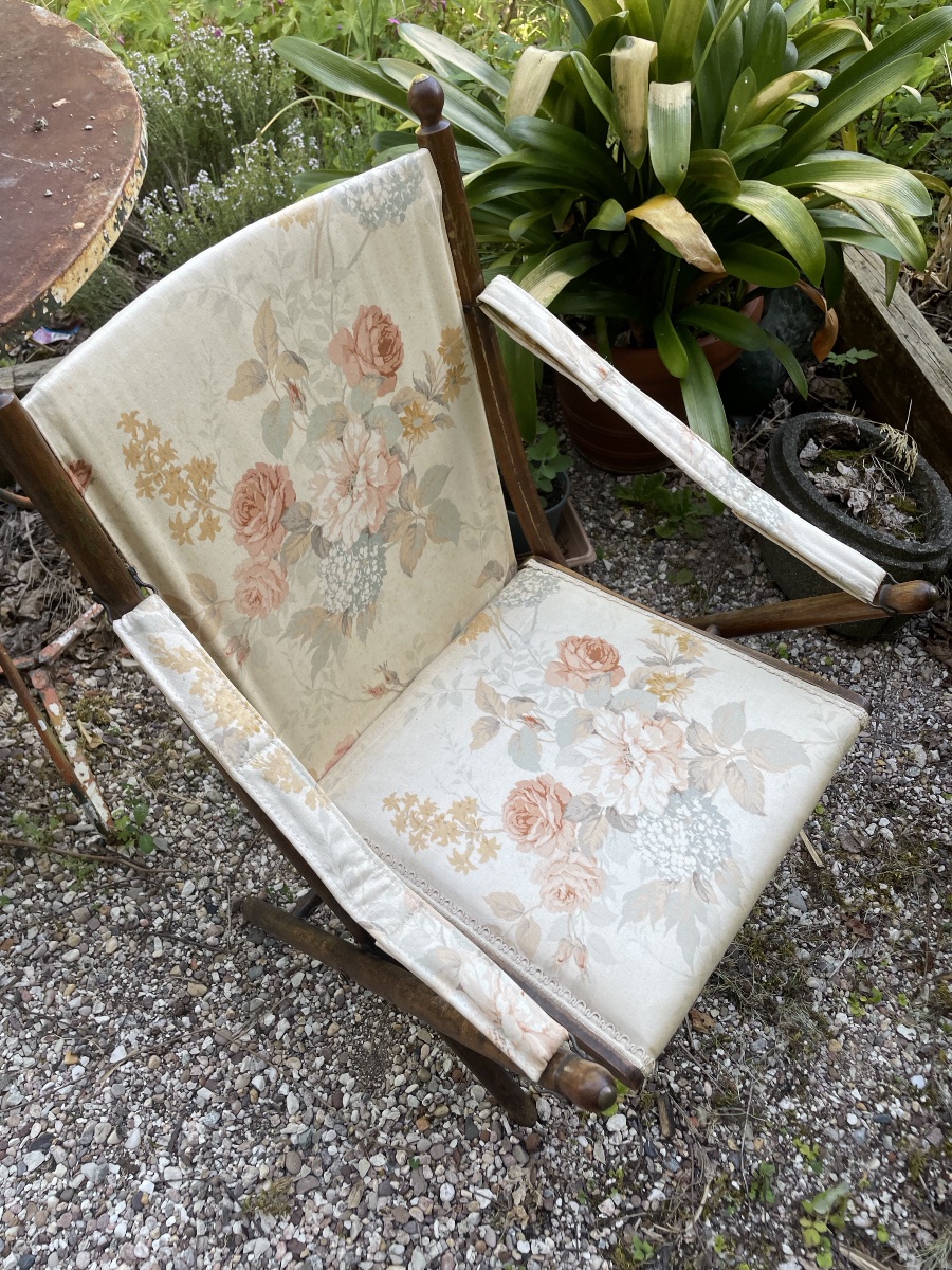 PETITE CHAISE PLIANTE EN BOIS FAÇON BAMBOU D’ÉPOQUE NAPOLÉON III-photo-2