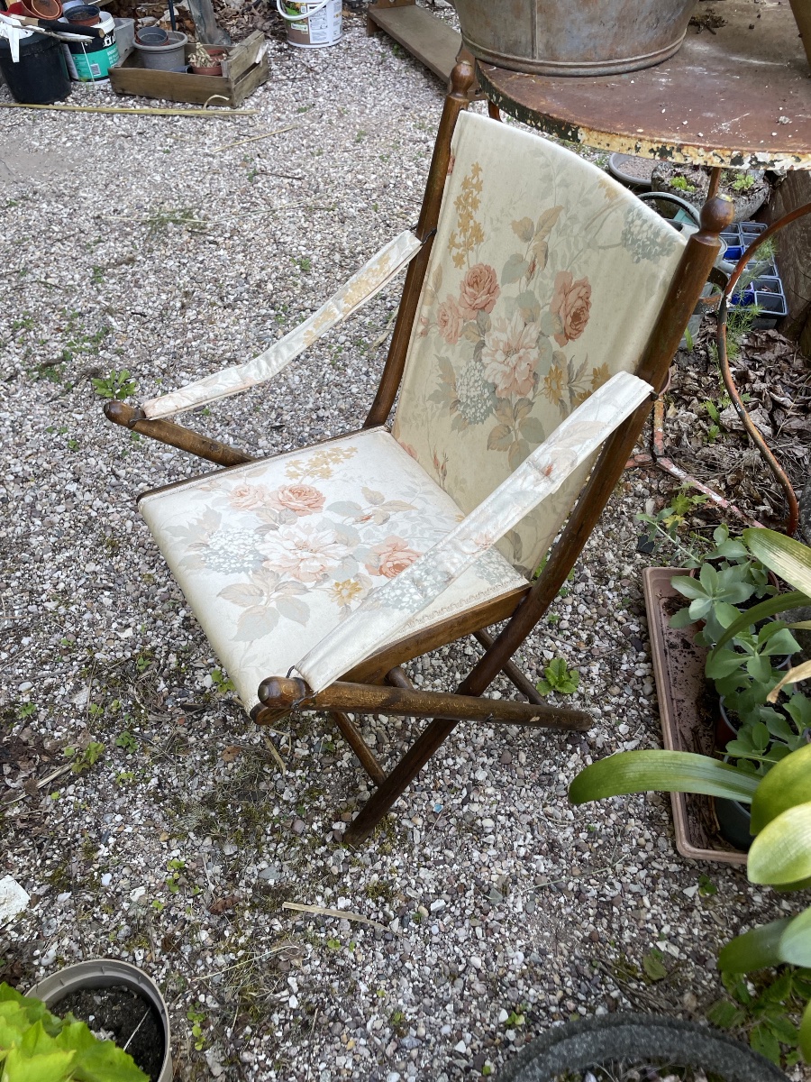 PETITE CHAISE PLIANTE EN BOIS FAÇON BAMBOU D’ÉPOQUE NAPOLÉON III-photo-2