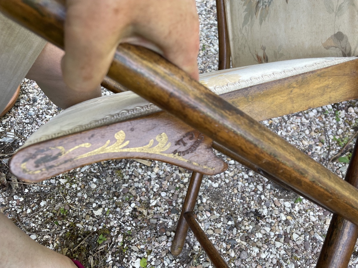 PETITE CHAISE PLIANTE EN BOIS FAÇON BAMBOU D’ÉPOQUE NAPOLÉON III-photo-4