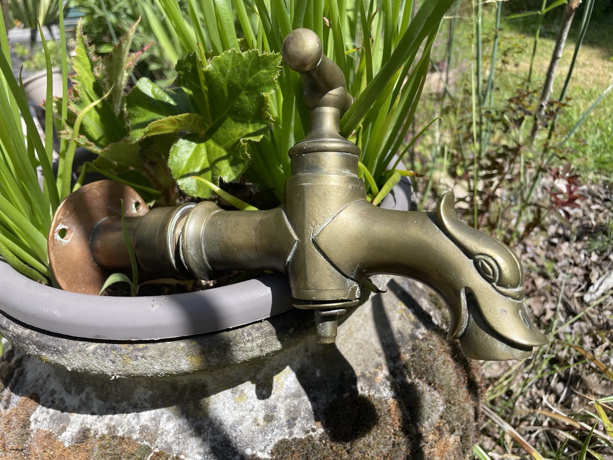 19th-century Bronze Animal-headed Fountain Spout-photo-4