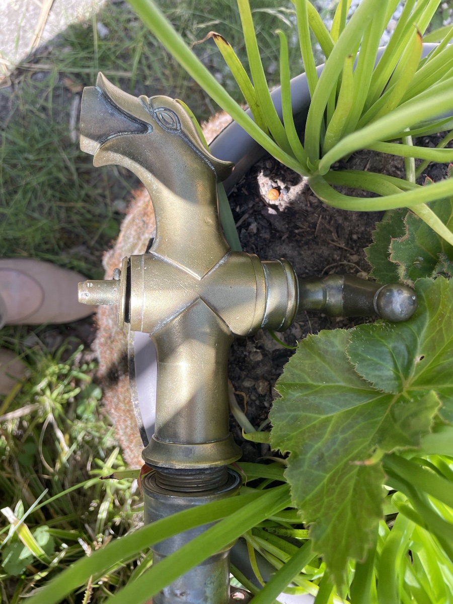 19th-century Bronze Animal-headed Fountain Spout-photo-2