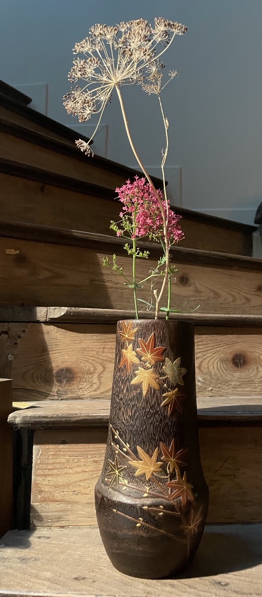 Vase à Ikebana japonais en bois de paulownia