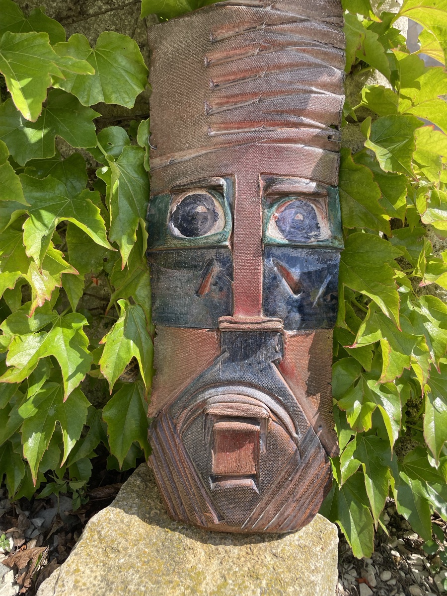 Polychrome Ceramic Mask From The 1950s -photo-4
