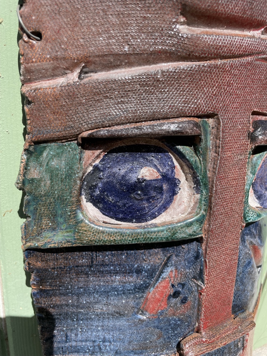 Polychrome Ceramic Mask From The 1950s -photo-6
