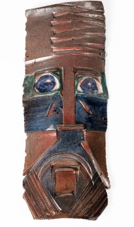 Polychrome Ceramic Mask From The 1950s -photo-7