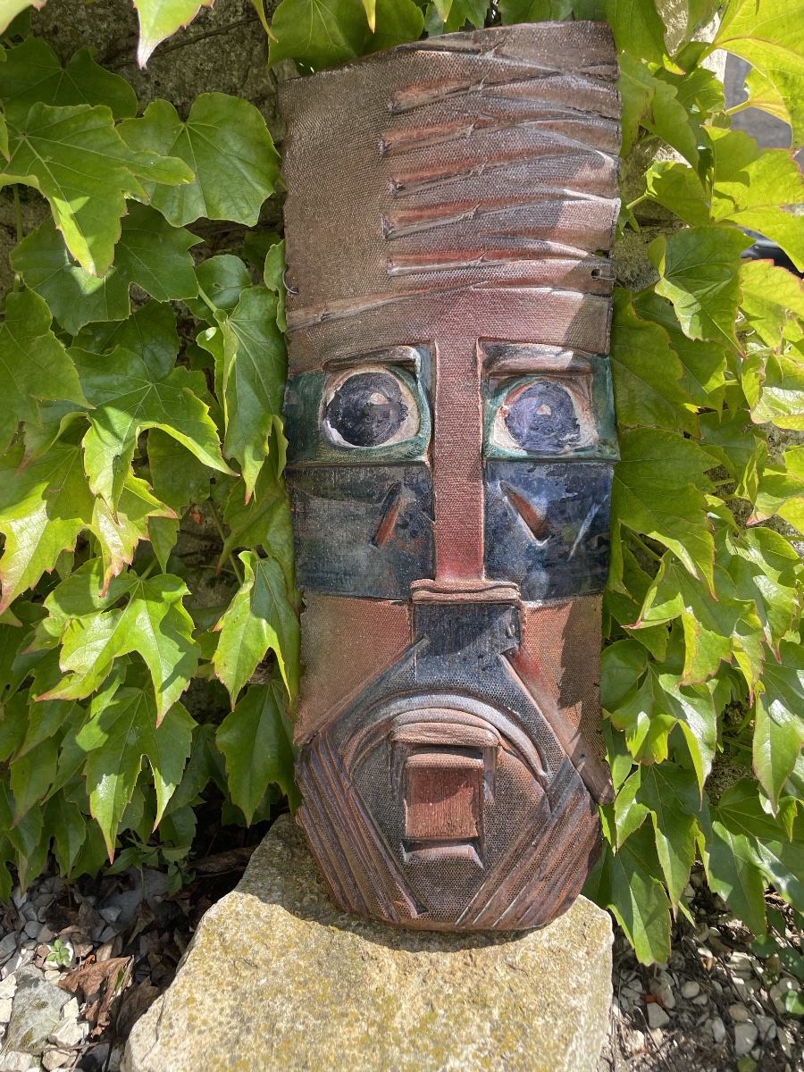 Polychrome Ceramic Mask From The 1950s 