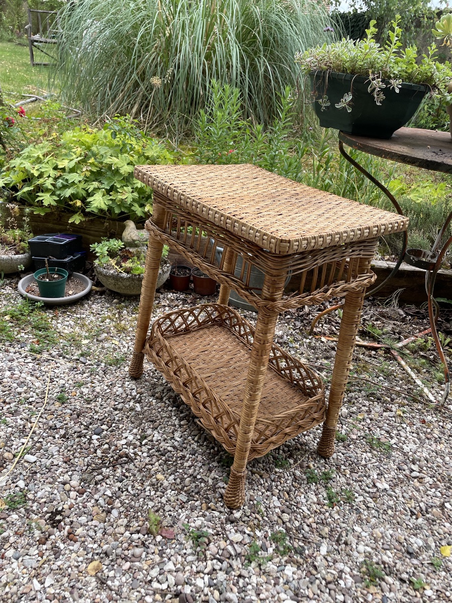 Desserte table à thé en rotin de jardin -photo-2