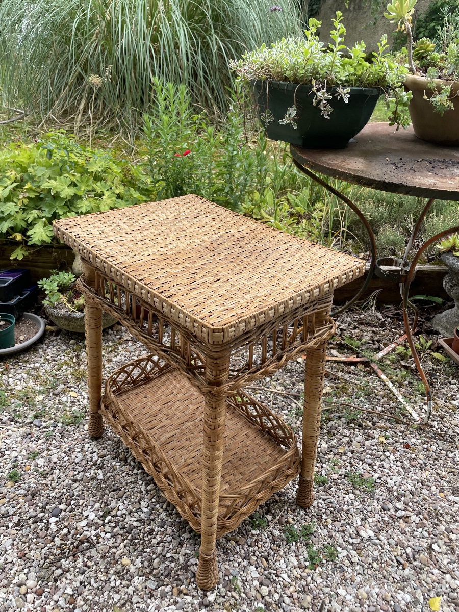 Desserte table à thé en rotin de jardin -photo-3