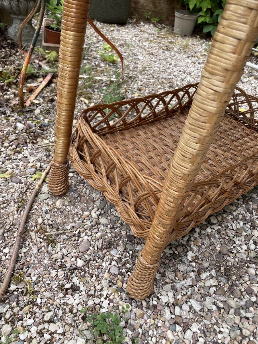 Desserte table à thé en rotin de jardin -photo-4