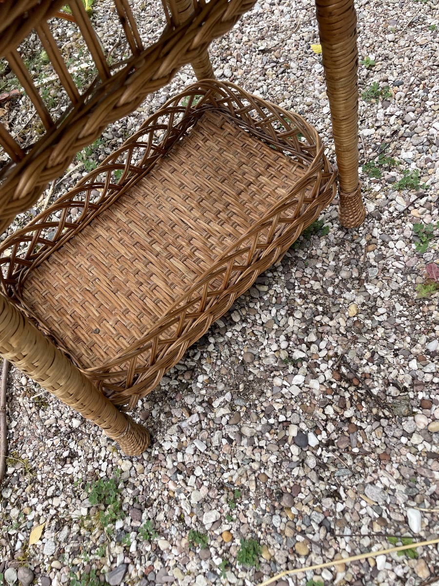 Desserte table à thé en rotin de jardin -photo-3