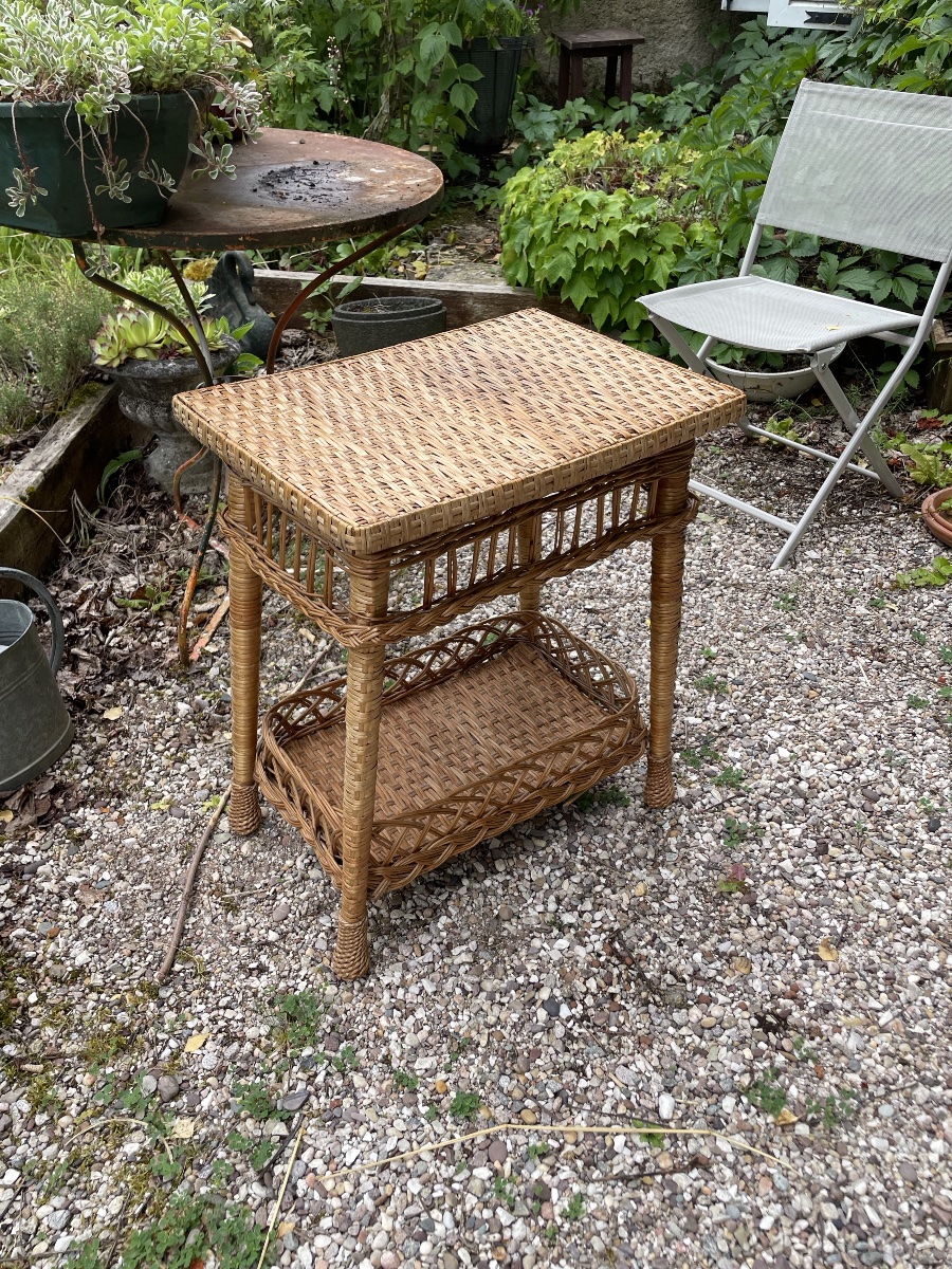Desserte table à thé en rotin de jardin -photo-5