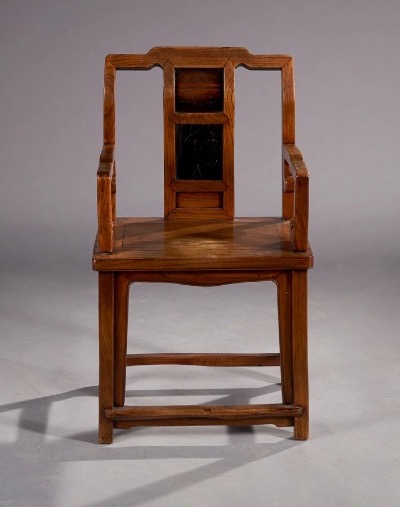 Fauteuil chinois en bois exotique  époque Qing -photo-2