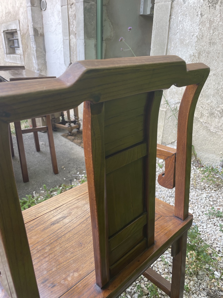 Fauteuil chinois en bois exotique  époque Qing -photo-4