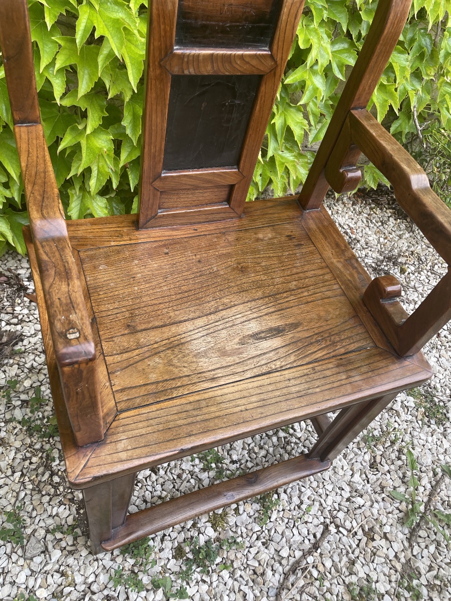 Fauteuil chinois en bois exotique  époque Qing -photo-6