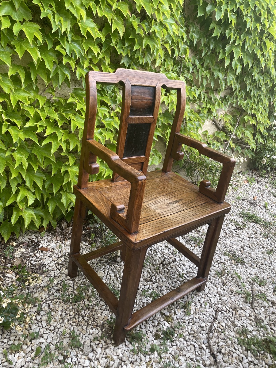 Fauteuil chinois en bois exotique  époque Qing -photo-8