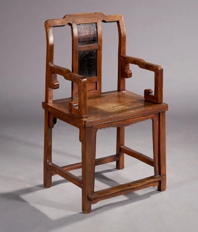 Fauteuil chinois en bois exotique  époque Qing 