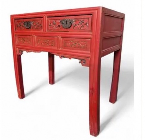 CHINE, travail de Ningbo, fin du XIXe siècle Bureau Console  