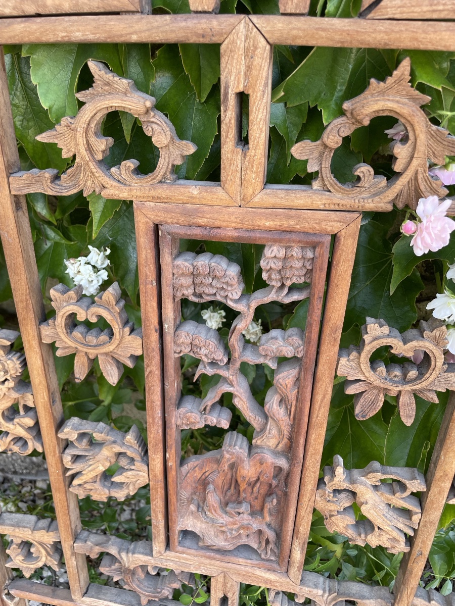 Le  Panneau De Cloison Sculpté  , Chine XIXème-photo-4