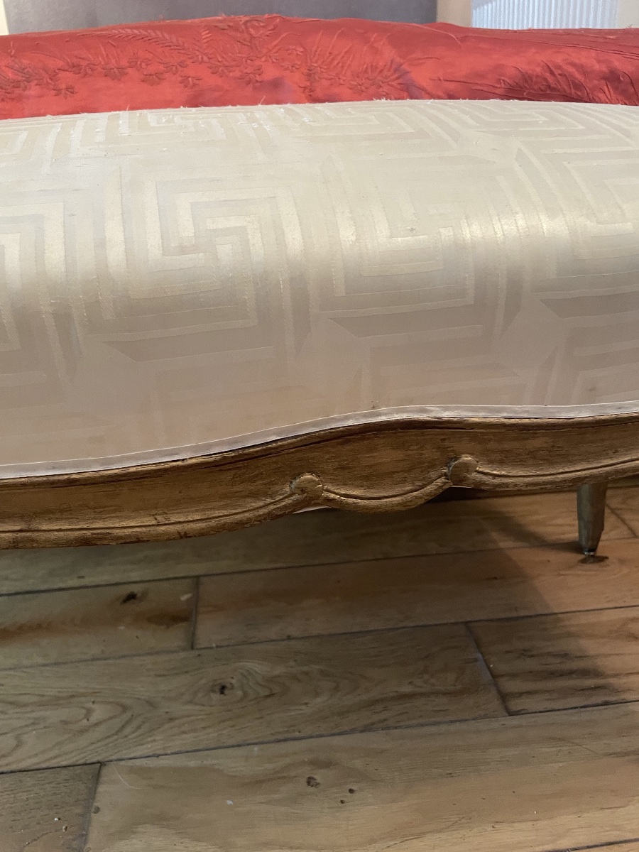 Banquette dorée  bout de lit de style Louis XV-photo-2