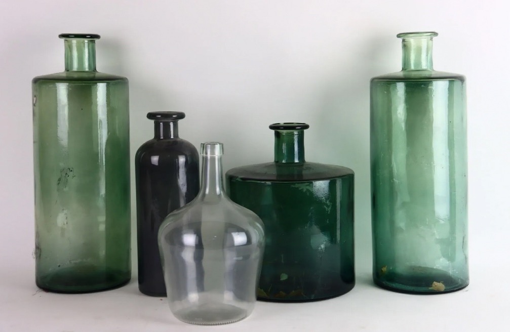 The Collection Of Tinted Glass Bottles 