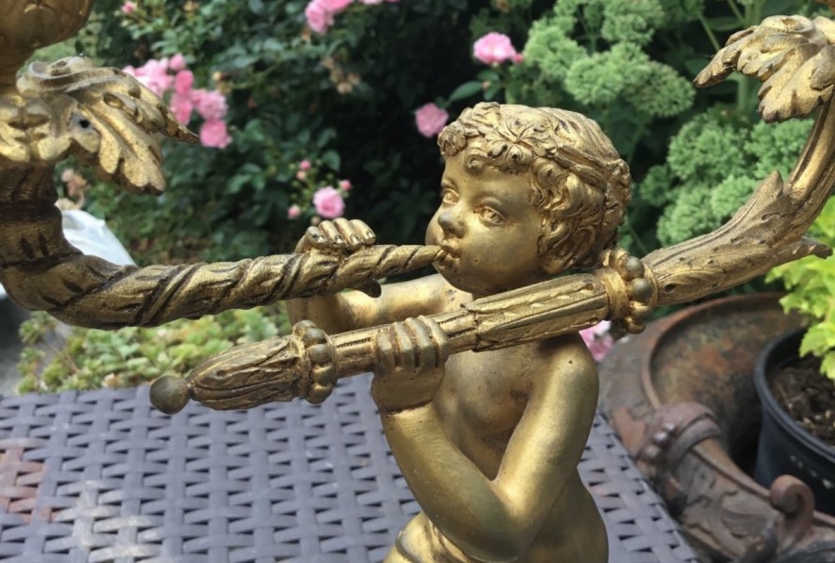 Pair Of Napoleon III-era Candelabers With Putti-photo-4