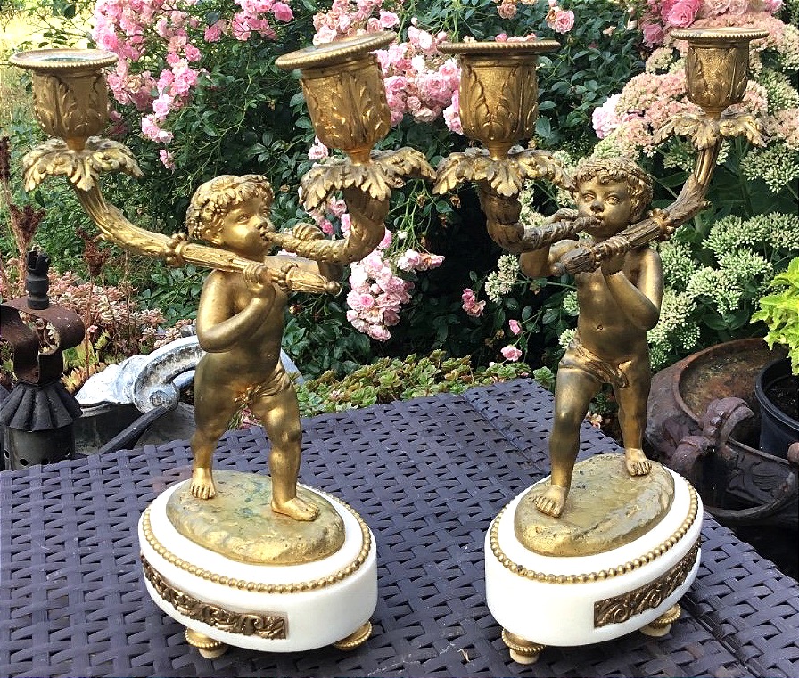 Pair Of Napoleon III-era Candelabers With Putti