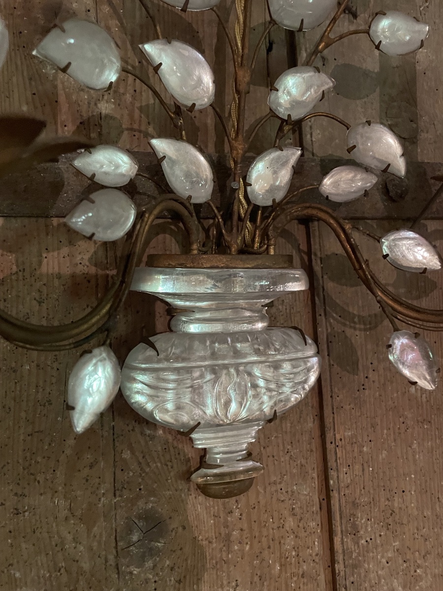 PAIRE D'APPLIQUES  dites À LA MARGUERITE, DE LA MAISON BAGUÈS-photo-1