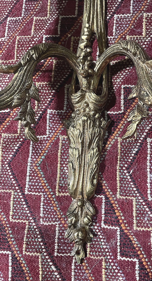 Pair Of Louis XVI-style Bronze Wall Sconces -photo-4