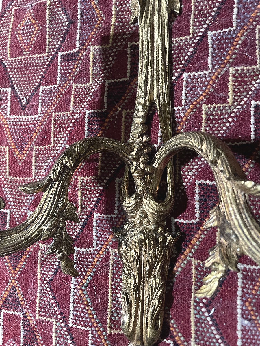 Pair Of Louis XVI-style Bronze Wall Sconces -photo-5