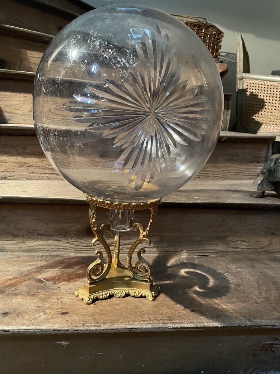 BOULE DE MONSTRANCE DE PHARMACIE, SOCLE EN Bronze  du 19ÈME-photo-4